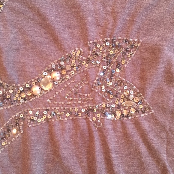 Purple Charlotte Russe T-shirt w Jewels & Beads - Picture 5 of 6